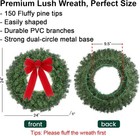 24in Prelit Christmas Wreath 50 Led Timer 8 Modes Battery Operated Waterproof