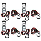 12 Ft  X 1 In  Ratchet Tie-down Straps With S-hook  4-pack 
