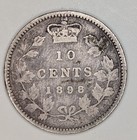 1898 Canada 10 Cent Silver Coin Key Date Fine Condition  Queen Victoria 
