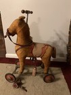 Antique 1950s Steiff Ride-on Horse With Wheels Toy W Handle Bar