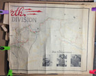 Wwii 2-piece Map 4th Armored Division D Day Invasion To Bastogne 1945 Original