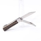Vtg Old Rare German Gml Stag Horn Sportsman Hunting Folding Pocket Knife W  Saw