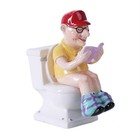 Grandpa Toiler Ceramic Magnetic Salt And Pepper Shaker Set
