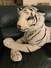 Vintage Melissa   Doug Huge Stuffed White Bengal Siberian Tiger 6 Feet  72    Long