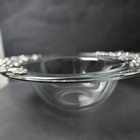 Vtg Arthur Court Glass Serving Bowl Aluminum Grape Edging Handles  98 France Euc