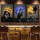 Hip Hop Rapper Poster Style Neon 2pac Tupac Biggie Eminem Snoop Street Art