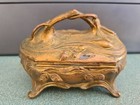 Victorian Art Nouveau Big Gold Gilt Jewlery Casket Trinket Box  336 Antique 5 l 