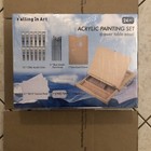 Falling In Art Acrylic Painting Set Easel 24 Pieces Drawer Table Easel Artist
