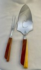Vintage Roteck Bakelite Stainless Steel Pie   Cake Serving Set