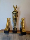 Elegant Egyptian Statue Set Bastet And Horus
