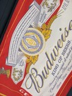 Vintage Budweiser Beach Towel Hilasal Beer Can Bottle Label Red Terry Cloth