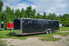 New 2025 8 5 X 28 10k V Nose Enclosed Race Cargo Car Hauler Trailer - Loaded   