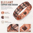 Elegant Copper-tone Magnetic Bracelet For Men Adjustable Pain Relief Arthritis