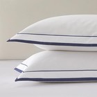 White Pillow Shams Standard Size Set Of 2   20  X 26   Standard White With Navy