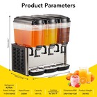 3-tank 54l Commercial Metal Dispenser For Juice And Iced Tea