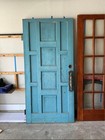 Antique Eastlake Carved Panel Wood Glass Window Entry Door 1900s  Restoration  R