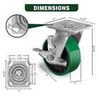 5 x 2  Heavy Duty Casters - Polyurethane Caster With Capacity Up To 1000-4000 Lb