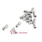 50pcs Gold Plated Stainless Steel Tube Beads Diy Jewelry Making Crafts Findings 