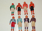 Vintage Lot Of  8  Celluloid  Plastic Football Players Figurines Made In Japan