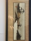 Vintagejapanese Landscape  valley View  Painting Gold Accents