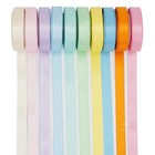  Pastel Rainbow Ribbon Assortment Satin Rainbow Colored Ribbon 3 8  X 50 Yards 