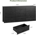 Wide 9 Drawer Dresser Storage Handle Free Wood Chest For Bedroom Living Room