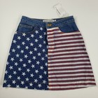 New W Tags American Apparel Usa Flag Denim Jean Mini Skirt Size Xs - 25 Waist