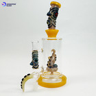 10 6  Thick Glass Bong Yellow Water Pipe Heavy Hookah Color Rig With 14mm Bowl