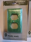 2 Vtg Nos Nip 50s 60s Mod Mcm Deco Atomic Green Opalescent Outlet Plate Covers