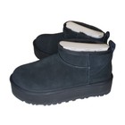 Ugg Girls Classic Ultra Mini Platform Boots Black Sz 4 Kids