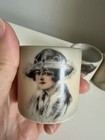 Antique Set Of Five 1920s Art Deco Flapper Fashion Girl Era Porcelain Napkin Rin