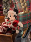2025 Disney Parks Mickey Mouse Santa Christmas Holiday Plush Bag Charm Keychain