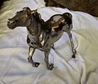 Vtg Whitney Hood Ornament Bucking Horse Statue Figure Silver Metal Chrome Emblem