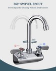 4  Centerset Wall Mount Commercial Hand Sink Faucet - 3 5 gooseneck Swivel Spout