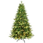 6 Ft Pre-lit Christmas Tree Green Artificial Tree   1228 Pe pvc Tips 350 Lights