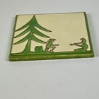 Rare Arts   Crafts Tile By The Wheeling Tile Company  Detailing Tree   2 Figures