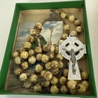 Vintage Round Connemara Marble Gemstone Bead Irish Rosary New Made In Ireland