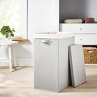 Collapsible Hamper Gray Light Gray Laundry Basket With Lid  26  Height