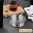 Ashtray Stainless Steel Cigarette Ash Tray For 3 94in  Silver 