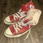 Vintage 1980s Converse Hi Tops Red Made In Usa Box Logo Chucks Sneakers 7 5