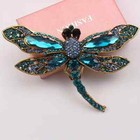 Vintage Blue Rhinestone Dragonfly Brooch Pin Fashion Gift Men Women New