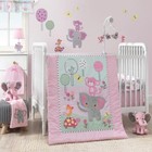 3 Piece Crib Bedding Set Quilt Fitted Sheet Bed Skirt Infant Nursery Decor New