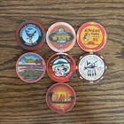Lot Of  7   5 Native American Casino Chips From All Over The Usa         