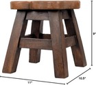 Hand-carved Acacia Wood Fox Step Stool  11 Inch Decorative Animal Foot Restbench