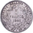   1116919  Coin  France  C  r  s  5 Francs  1849  Paris  Ef  Silver  Gadoury 719