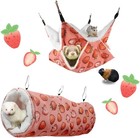 Guinea Pig Rat Ferret Hammock And Warm Bed Small Pet Hideout Tunnel Cave Hang   