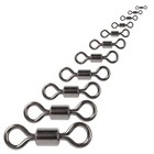50pcs Bearing Swivel Fishing Connectors Stainless Steel Snap Swivels Solid Ring