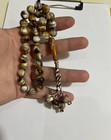 Vintage Brown Cream Prayer Beads 33 Bead Tasbih Misbaha With Tassel