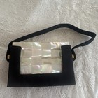 Vintage Gold Tone Mother Of Pearl Vanity Powder cigarette Case Complete Set