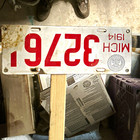 Michigan 1914 License Plate  mich  32761  327 Number Engine Size   